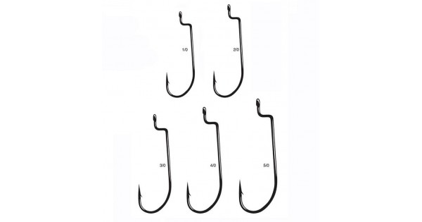 Gamakatsu Offset Shank Worm Hooks - Size 3/0, Round Bend, 25-Pack In Black (54413-25) For Bass Fishing 11 thumbnail image