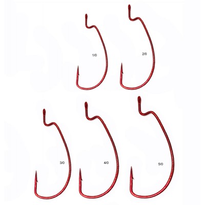 Gamakatsu 5831 Worm, Extra Wide Gap (EWG) Color: Red