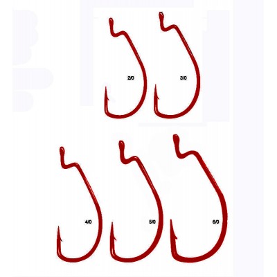 Gamakatsu 7431 Worm Hook, Superline Extra Wide Gap (EWG) Color: Red