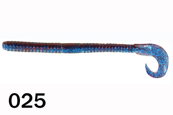 blue worm with green speckles fishing lure Tournament 6" PRODUCTO Bass devour salty Worms and wont let go of them Zoom Trick Worm - 6-1/4in